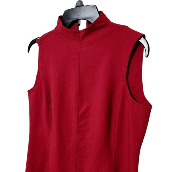 Linda allard Ellen Tracy Wool Blend Tunic Top Size 6 Red Sleeveless Back Zip - Picture 1 of 11